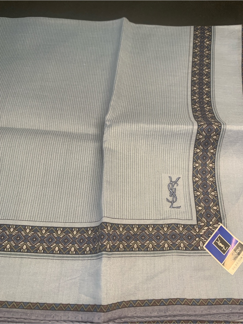 Yves Saint Laurent Handkerchief- Light Blue & Lavender - Picture 5 of 13